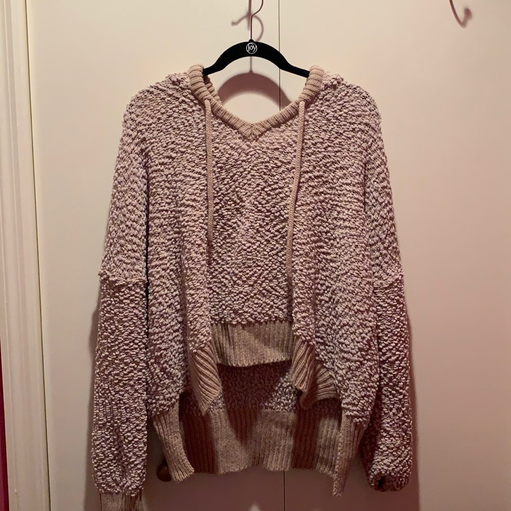 Hooded knitted sweater